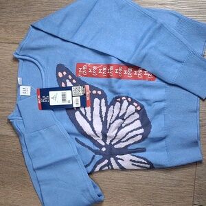 GAP Kids Girls Size: M (7/8) Blue Spring Sweater with Butterfly  NWT